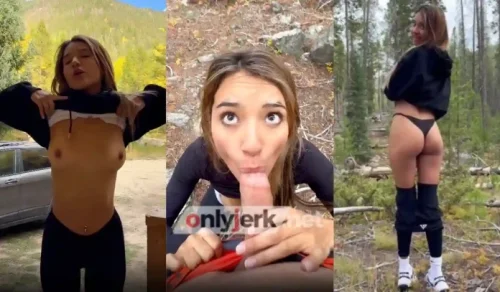 Veronica Diaz fue de excursión y le hizo una mamada en el bosque